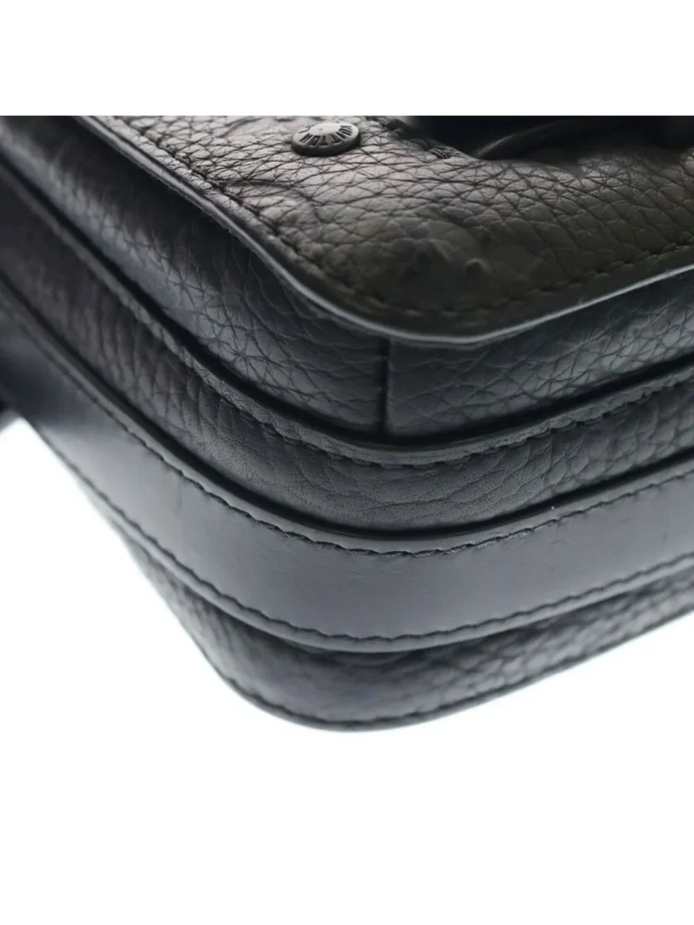 Louis Vuitton Steamer Messenger Monogram Taurillon Leather Shoulder Bag Black